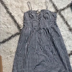 Gingham check black and white dress